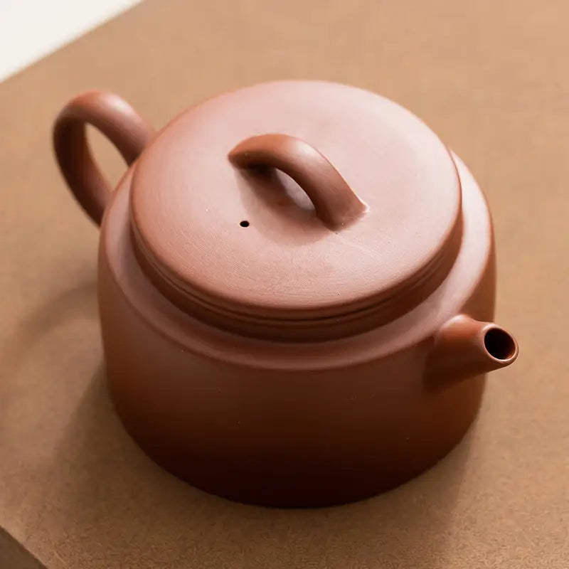 Yixing Zisha teapot with rounded body from the Stillness Tea Set, traditional zisha teapot
