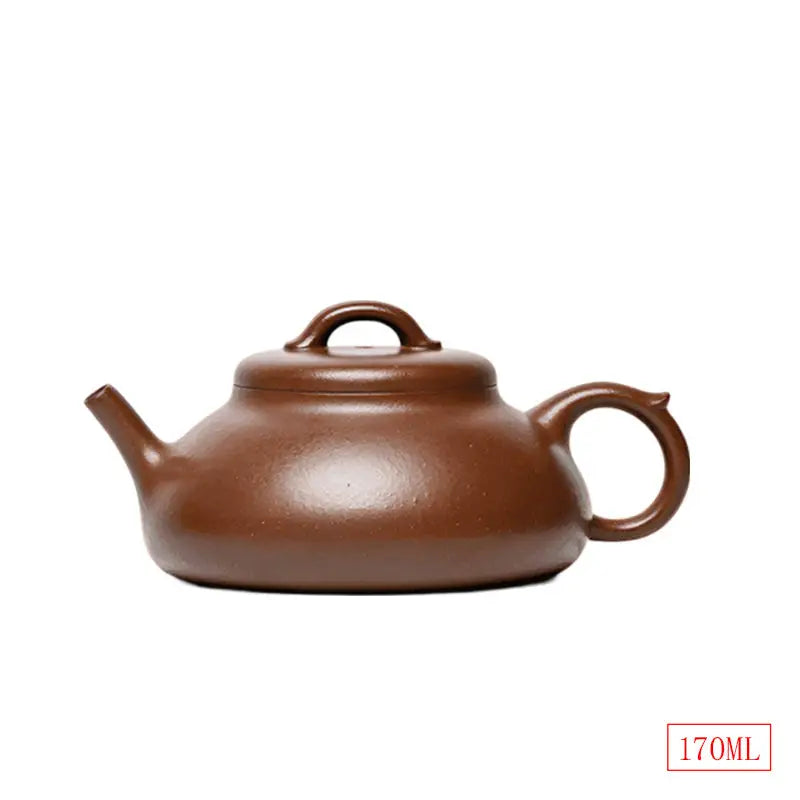Brown ceramic teapot from Stone Ripple, ideal for Gongfu tea and Yixing Zisha purple clay brewing