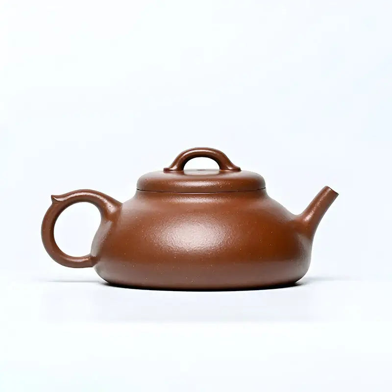 Brown ceramic teapot from Stone Ripple, ideal for Gongfu tea and Yixing Zisha purple clay brewing