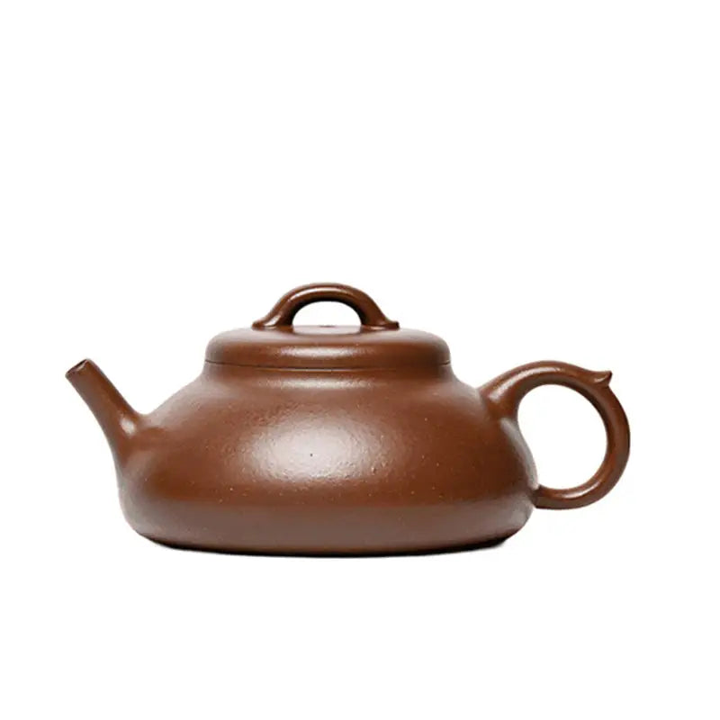 Brown ceramic teapot from Stone Ripple, ideal for Yixing Zisha Gongfu Tea brewing