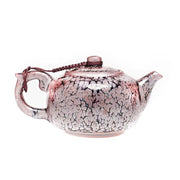 Glazed ceramic Succulent Teapot with braided cord featuring Jian Zhan and Jianyang Tenmoku tenmoku teaware