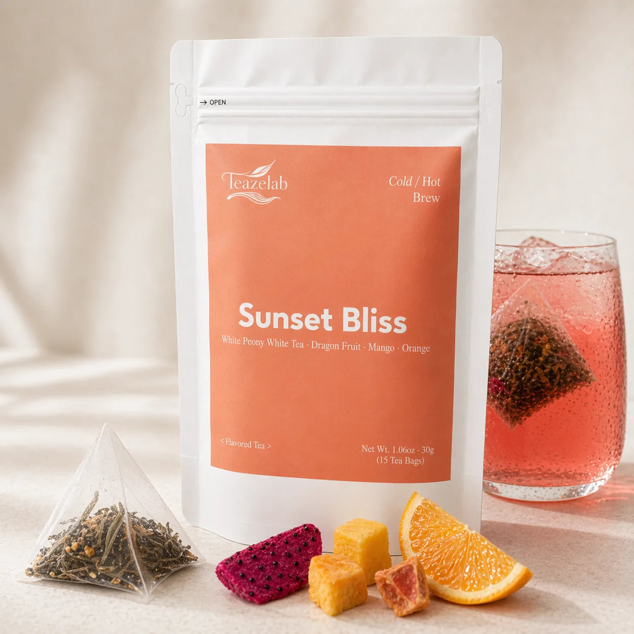 Teazelab Sunset Bliss Cold Brew Tea cover hero