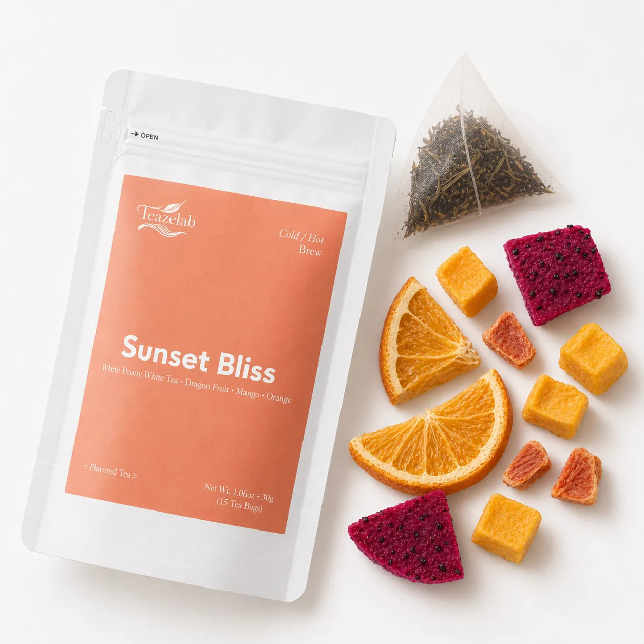 Teazelab Sunset Bliss Cold Brew Tea pack detail