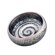 Decorative ceramic bowl with spiral crackle glaze for Gongfu tea by Swirl Jian Zhan