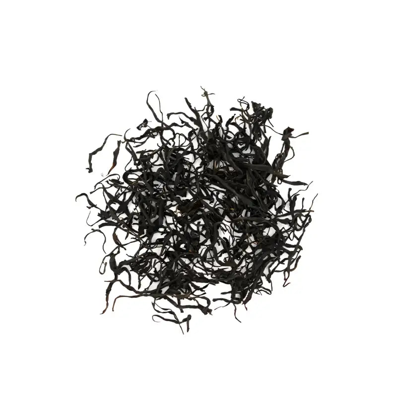 Pile of dried Tanyang Black Tea leaves with a delicate floral aroma and elegant floral notes
