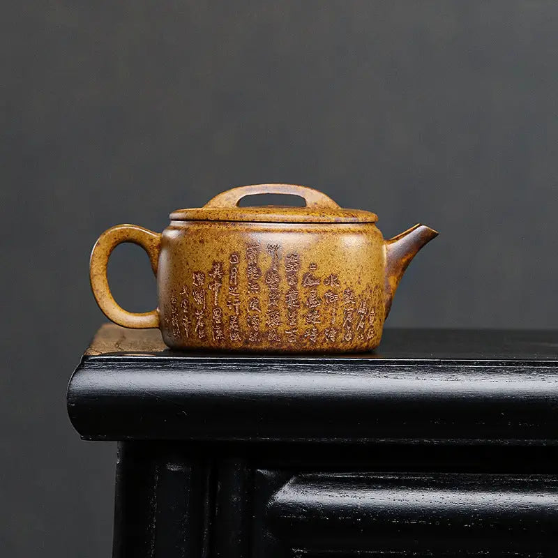 Brown Yixing Duanni teapot with lid from Temple Ridge, perfect Yixing teapot for tea lovers