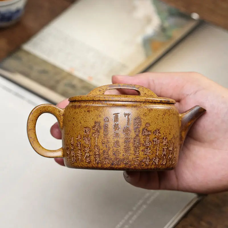 Brown ceramic yixing duanni teapot from Temple Ridge, a classic Yixing teapot for tea lovers