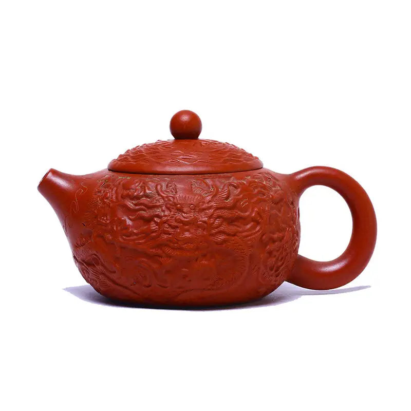 Yixing Zisha clay teapot with intricate dragon relief from Imperial Roar collection