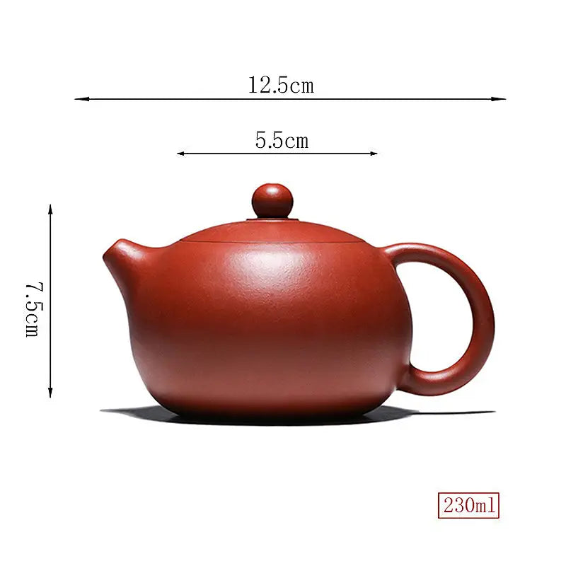 Reddish-brown handmade Yixing Zisha teapot made from red clay for The Still Moon