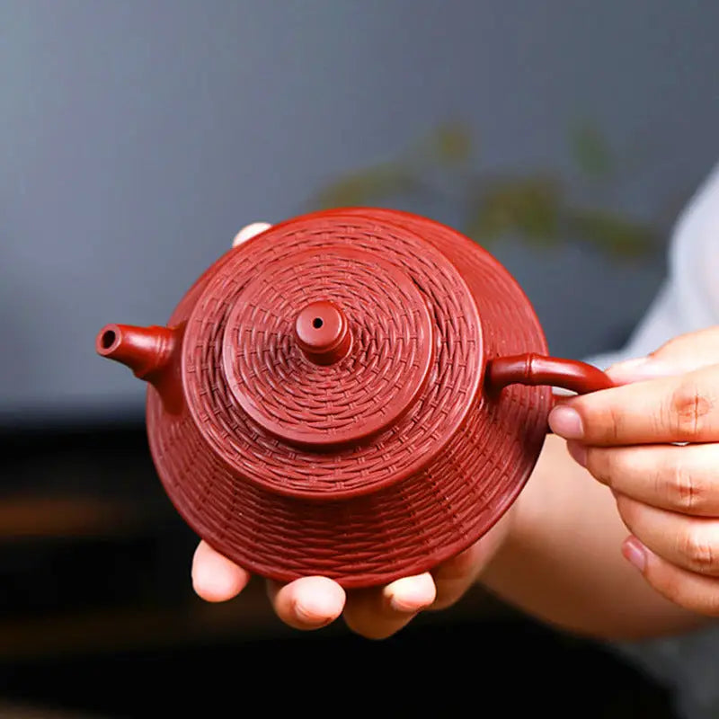 Red-brown woven-textured Zisha Teapot from The Woven Harmony collection