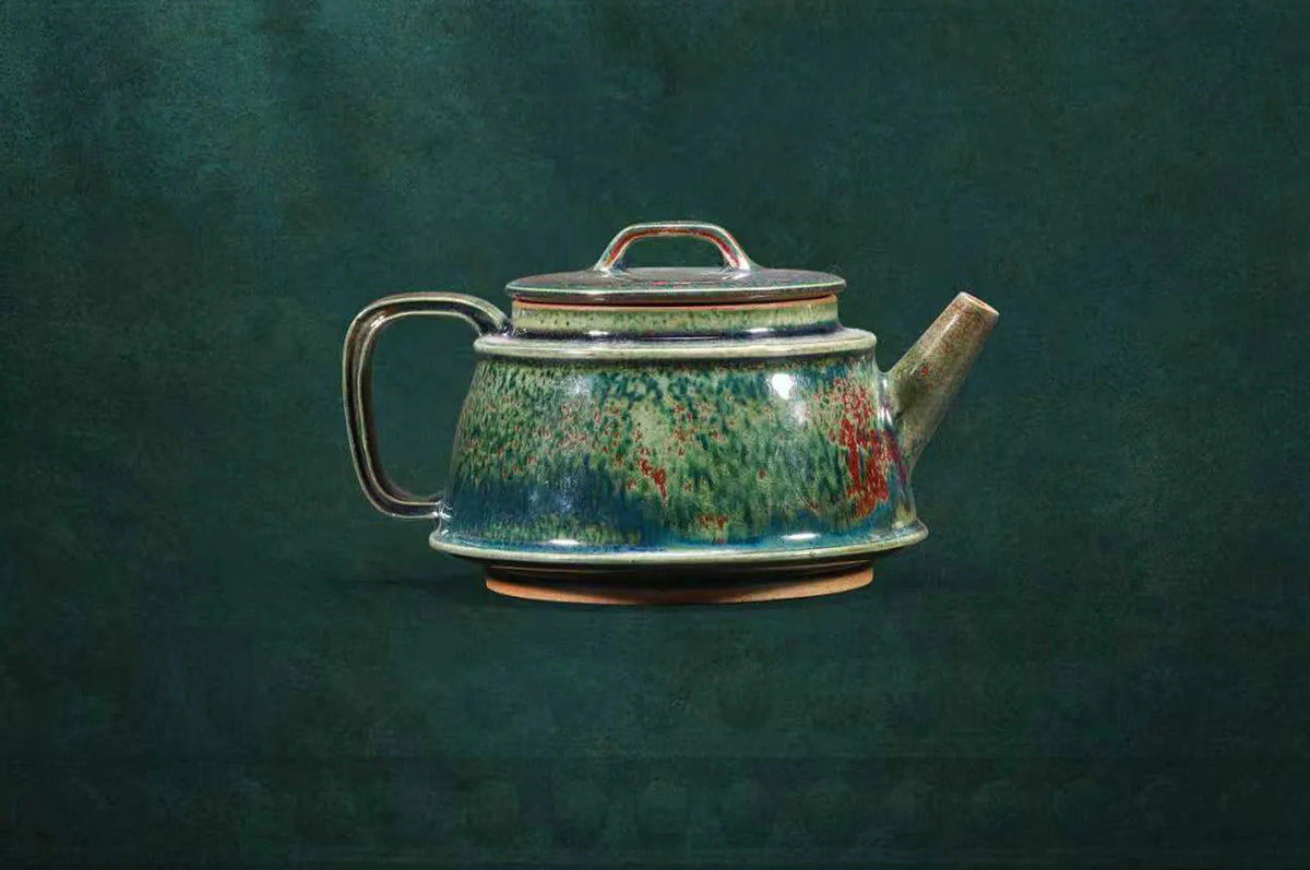 Tianyu Relief Teapot — glaze close-up