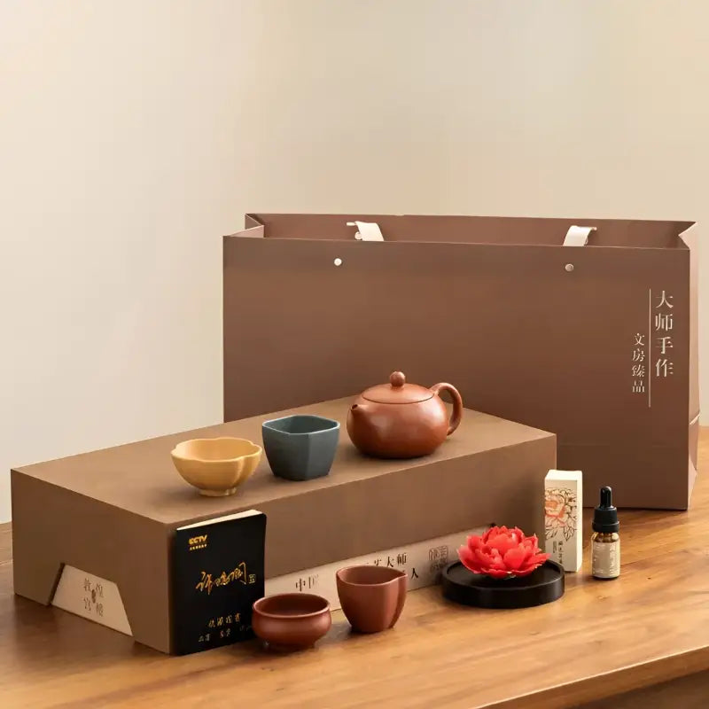 Tranquil Bloom Tea Set with Zisha Teapot and Cups for a serene tea experience