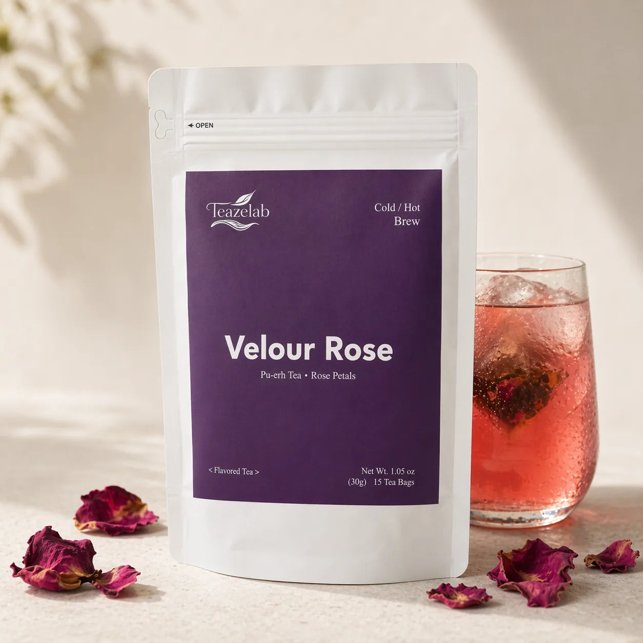 Teazelab Velour Rose Cold Brew Tea cover hero