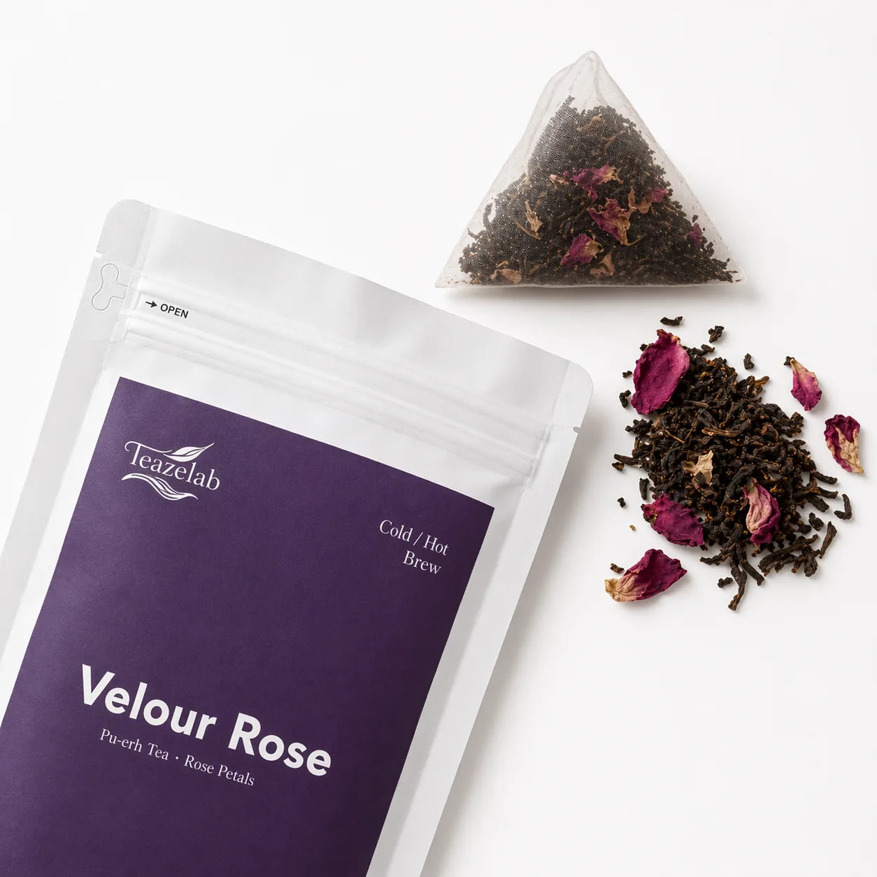 Teazelab Velour Rose Cold Brew Tea pack detail