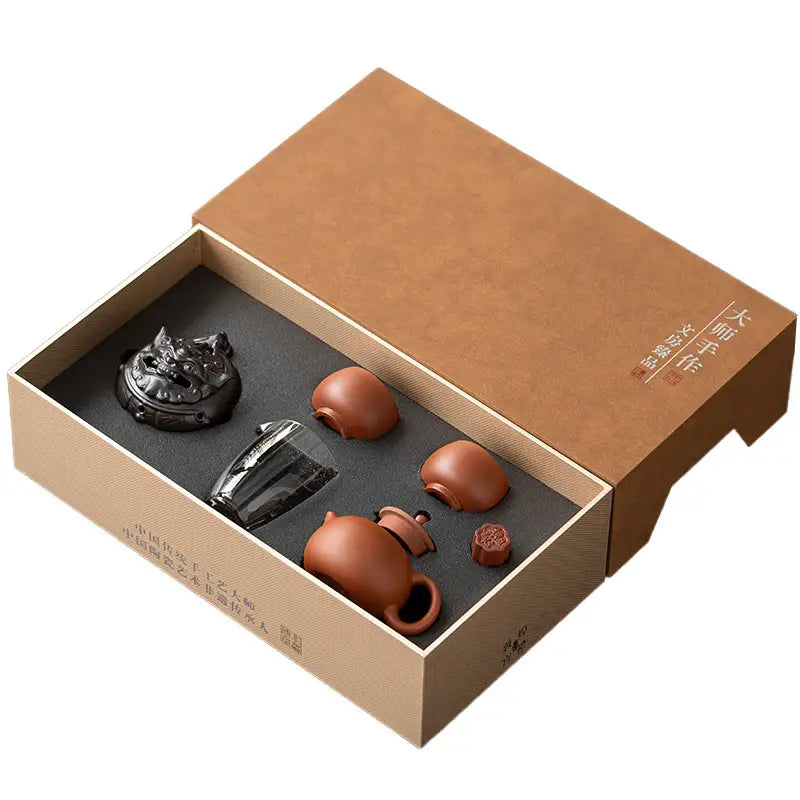 Verdant Whisper Tea Set in a box featuring Yixing Zisha and Yixing green teaware