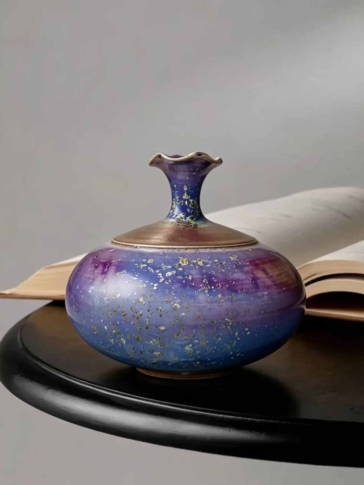 Violet Lotus Neck Jun Vase — alternate angle
