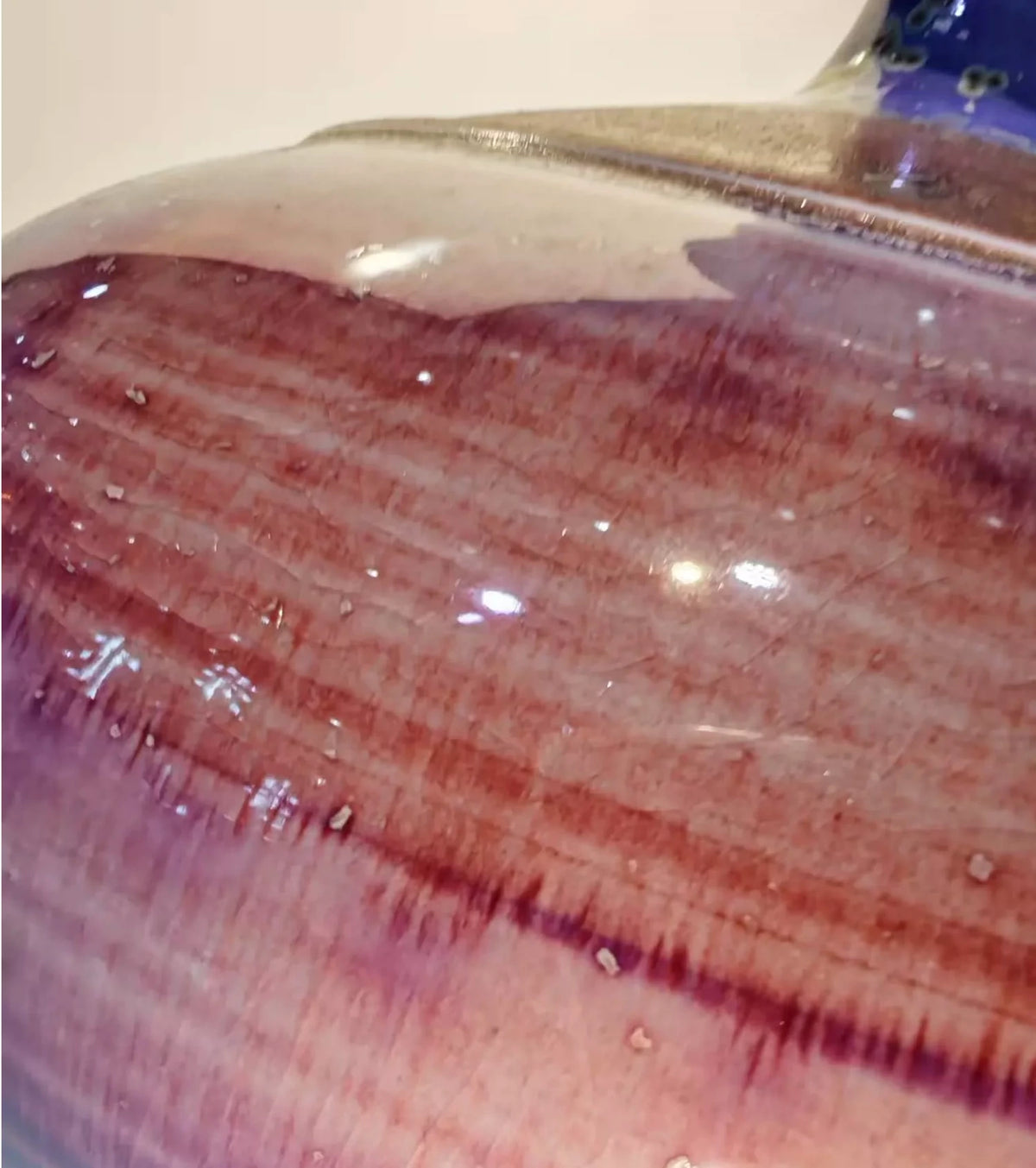 Violet Lotus Neck Jun Vase — glaze close-up