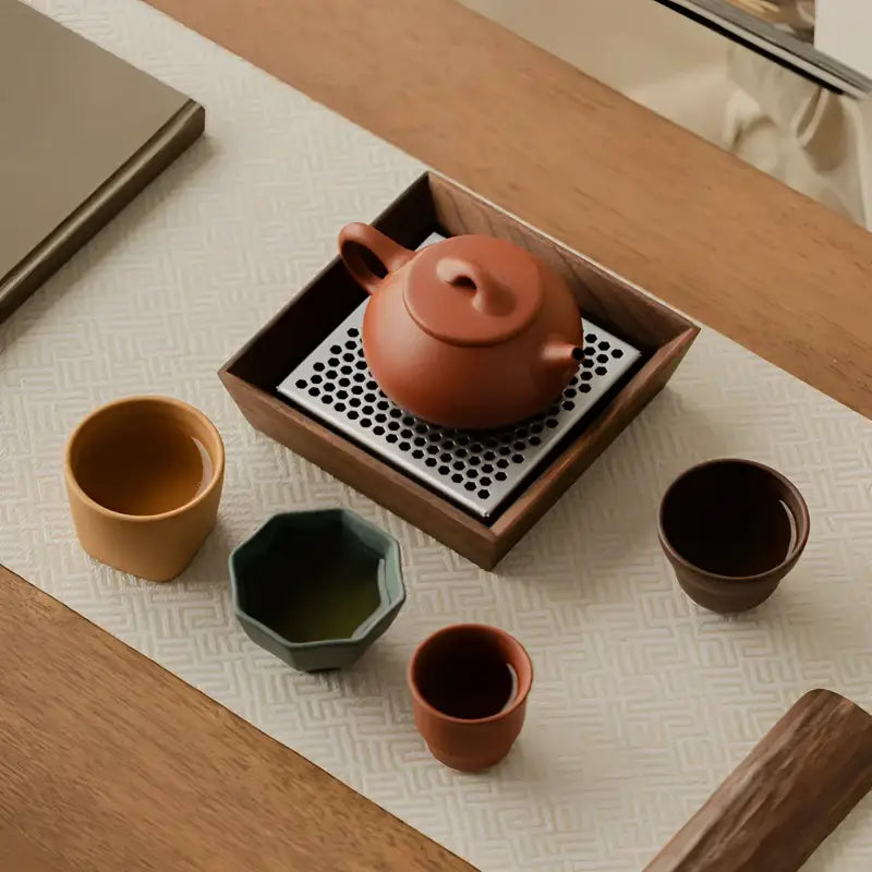 Voices of Clay Tea Set with Yixing Zisha teapot and cups for Zisha tea brewing