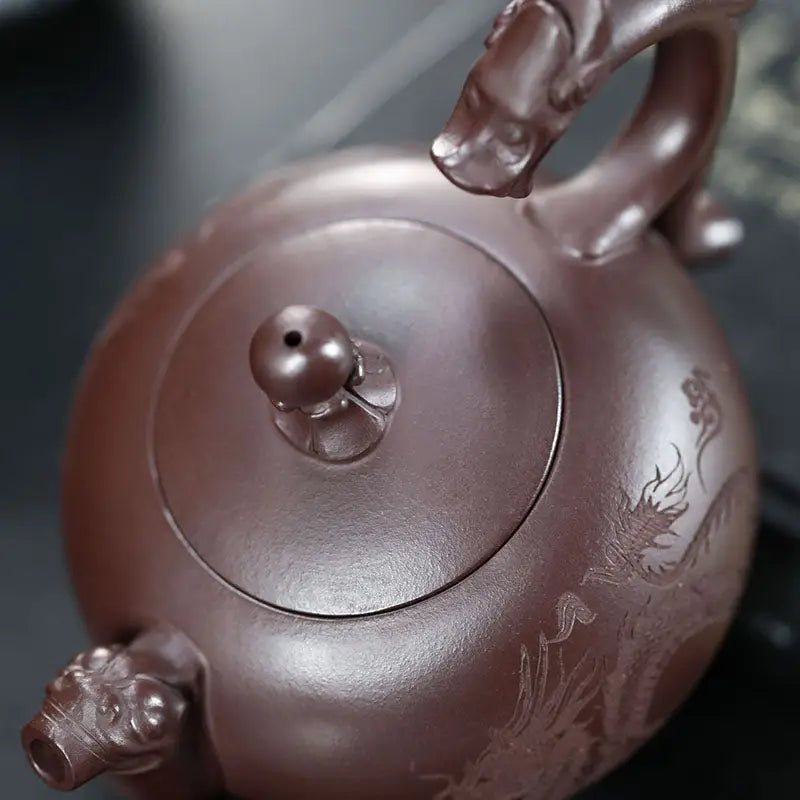 Purple clay dragon teapot from Wandering Dragon Yixing Zisha Teapot collection