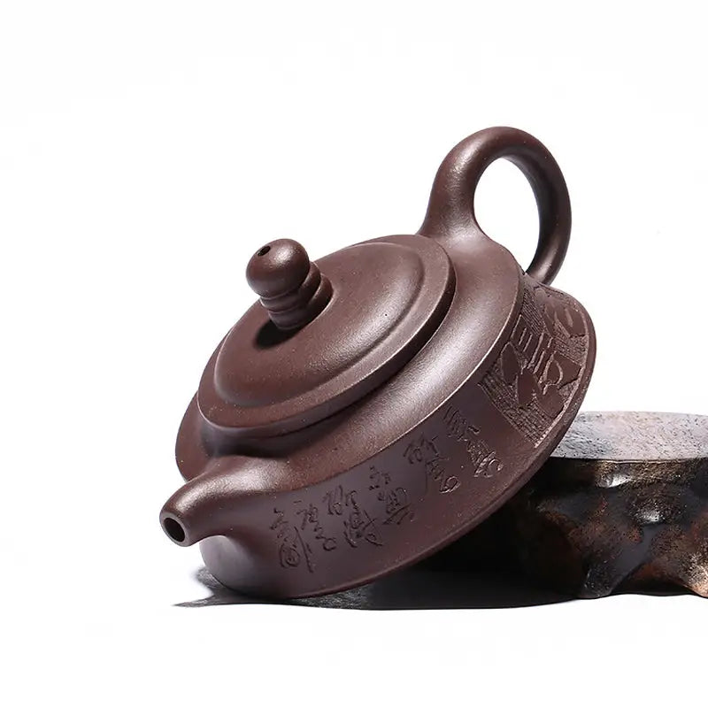 Brown Yixing Zisha teapot with handle from Whispers of Stillness collection