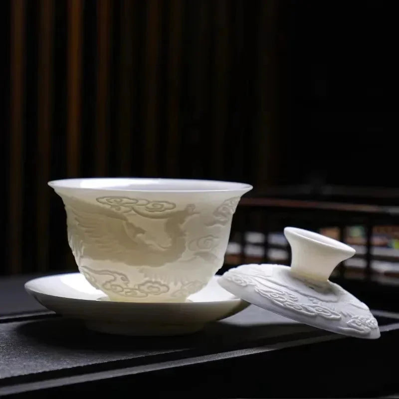 White Porcelain Dragon Gaiwan Gaiwan product photo 4