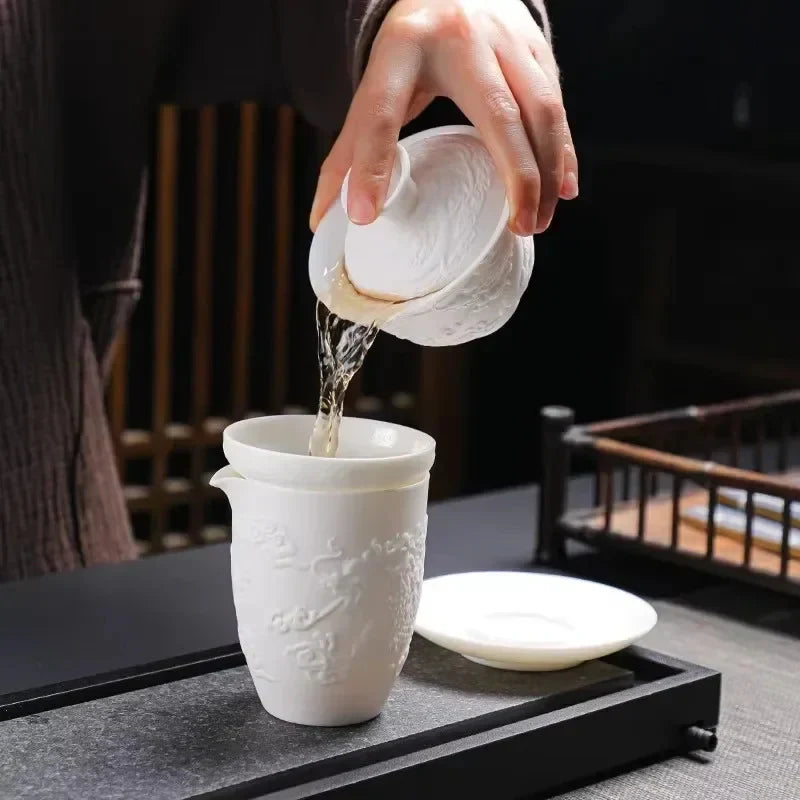 White Porcelain Dragon Gaiwan Gaiwan product photo 5