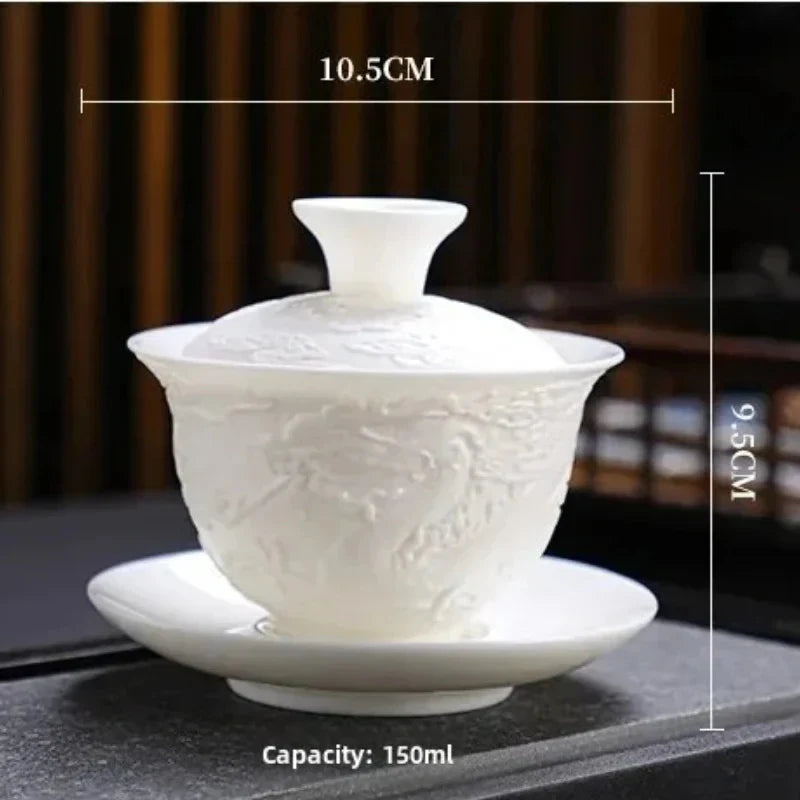 White Porcelain Dragon Gaiwan Gaiwan product photo 6