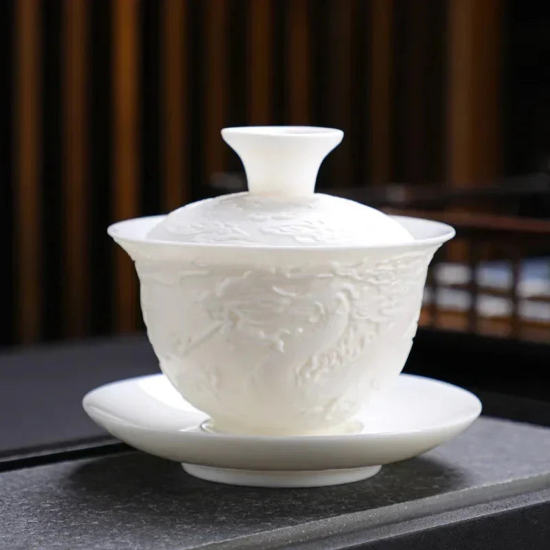 White Porcelain Dragon Gaiwan Gaiwan product photo 7