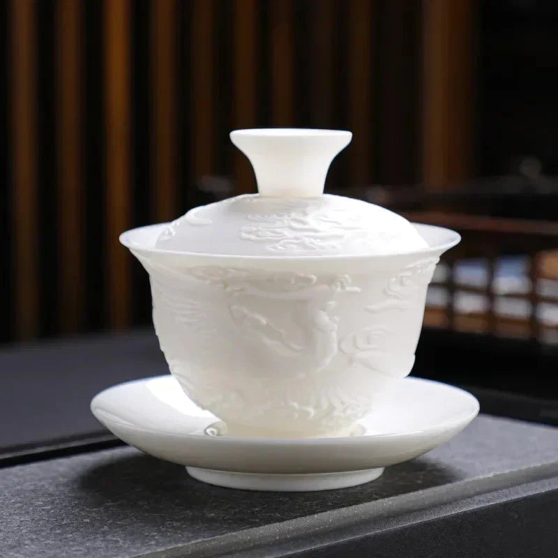White Porcelain Dragon Gaiwan Gaiwan product photo 8