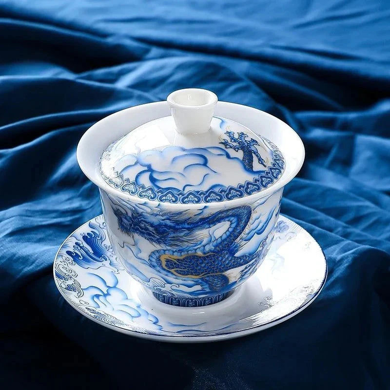 White Porcelain Gaiwan Gaiwan side view
