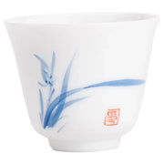 White Porcelain Hand-painted Tea Cup white background product photo