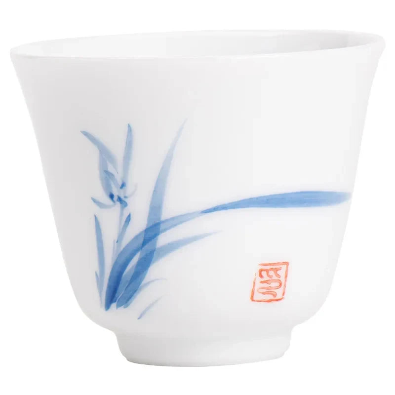 White Porcelain Hand-painted Tea Cup white background product photo