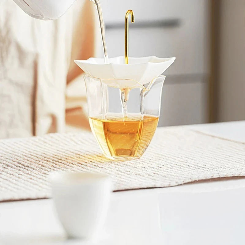 White Porcelain Umbrella Tea Strainer Tea Strainer product photo 4