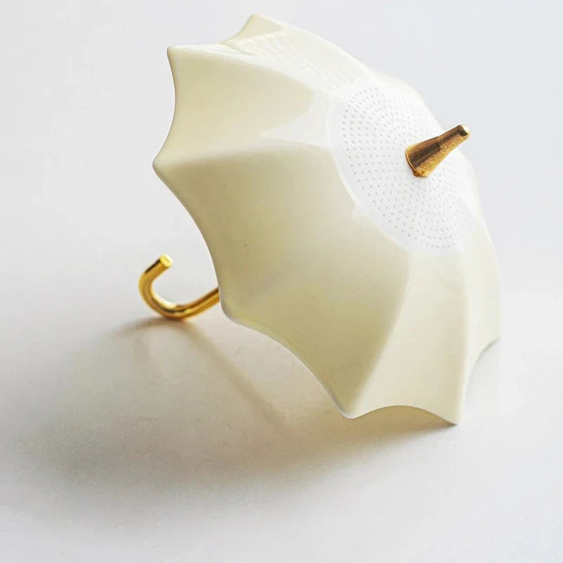 White Porcelain Umbrella Tea Strainer Tea Strainer product photo 5
