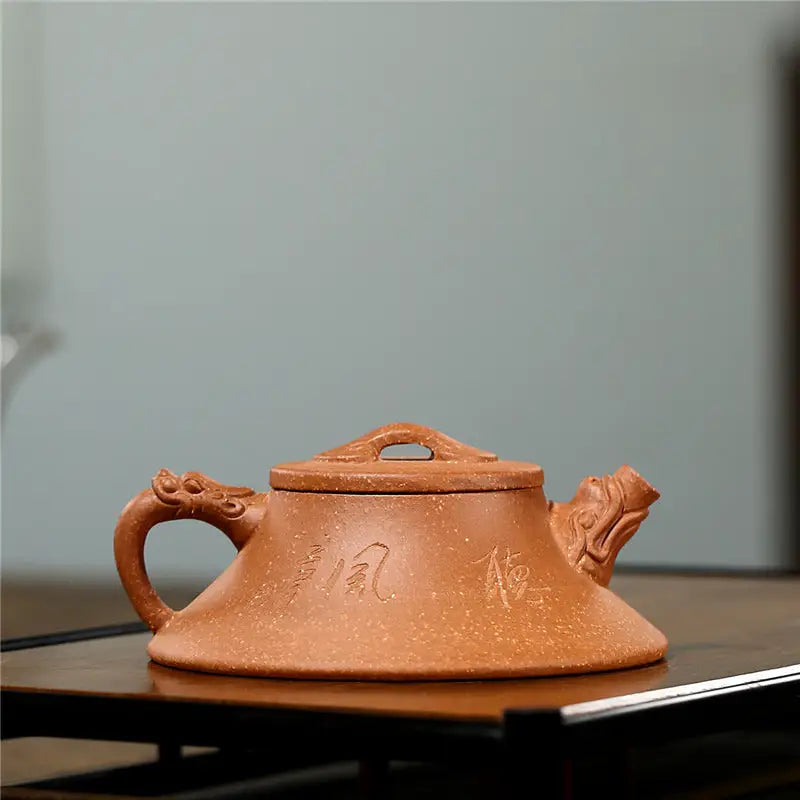 Yixing Zisha Earthenware Teapot with Dragon Spout and Handle, part of Wind Dragon collection