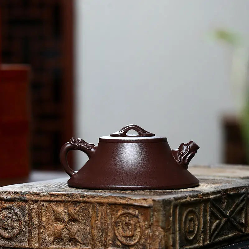 Brown Yixing Zisha Teapot with Dragon Spout and Handle from Wishful Dragon collection