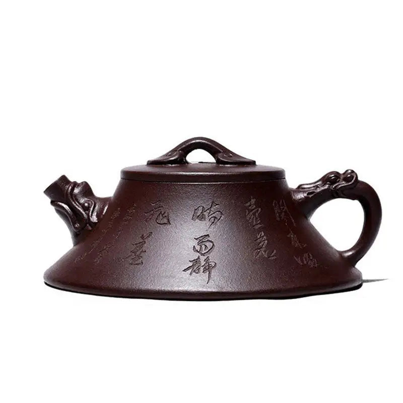 Brown Yixing Zisha teapot with a dragon spout and handle, Wishful Dragon product