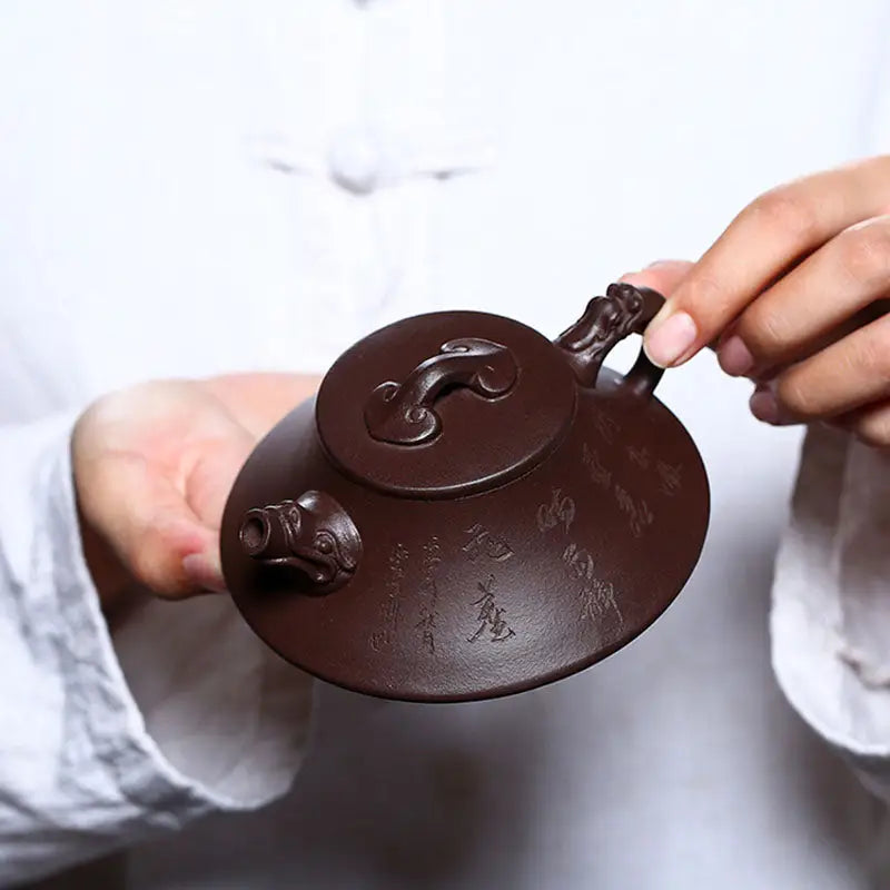 Brown Yixing Zisha Teapot with Dragon Spout from the Wishful Dragon collection