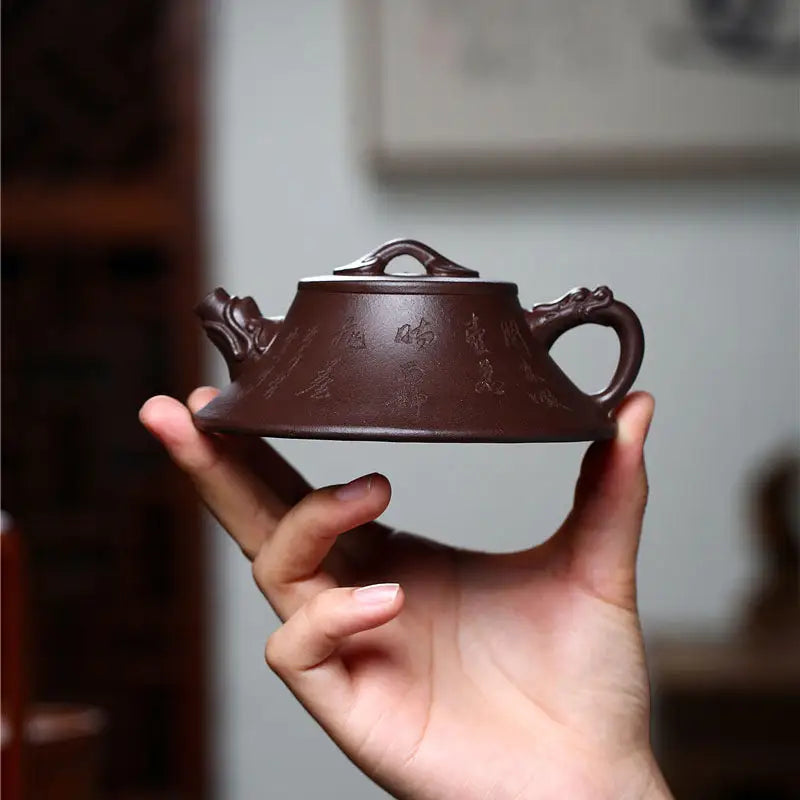 Brown Yixing Zisha Teapot with Dragon Spout in the Wishful Dragon Collection