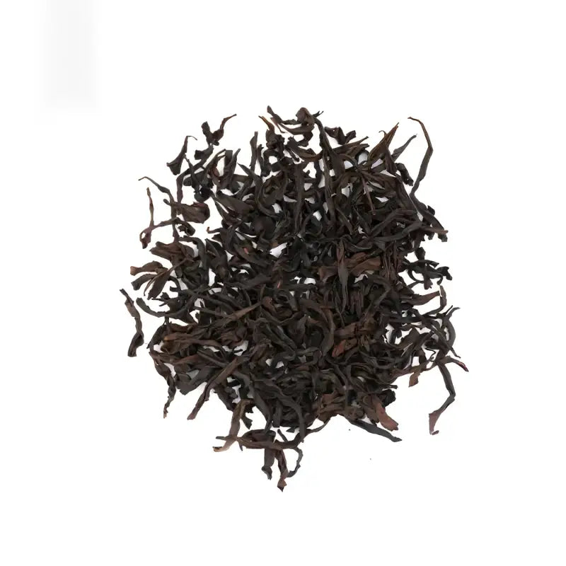 Loose dark dried Wuyi Rougui tea leaves from traditional roasting for Rougui Rock Tea
