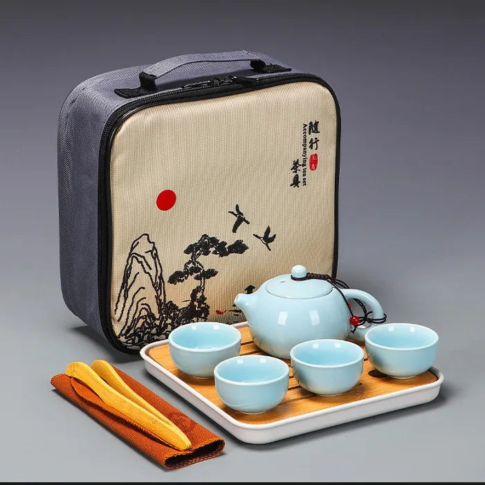 Xishi Teapot Travel Tea Set – Blue