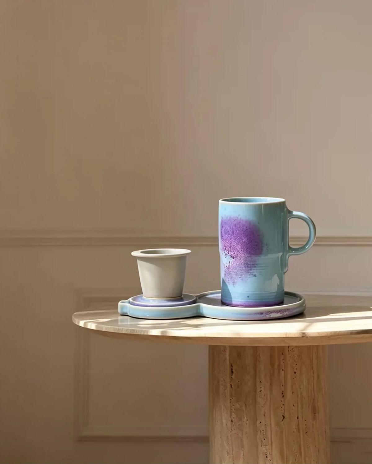 Zhongyuan Jun Tea Mug Set — profile view