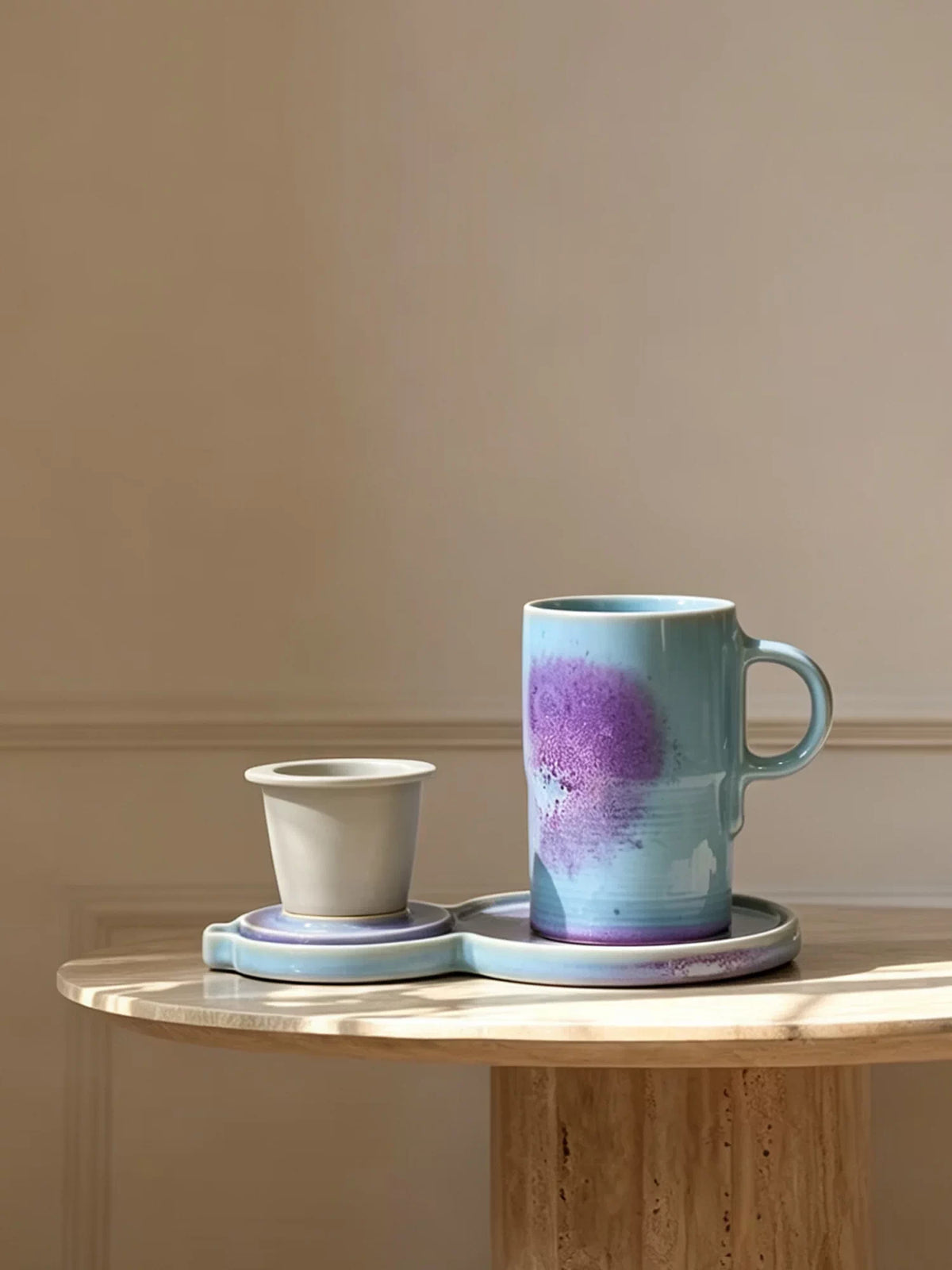 Zhongyuan Jun Tea Mug Set — Jun-glazed ceramic tea set