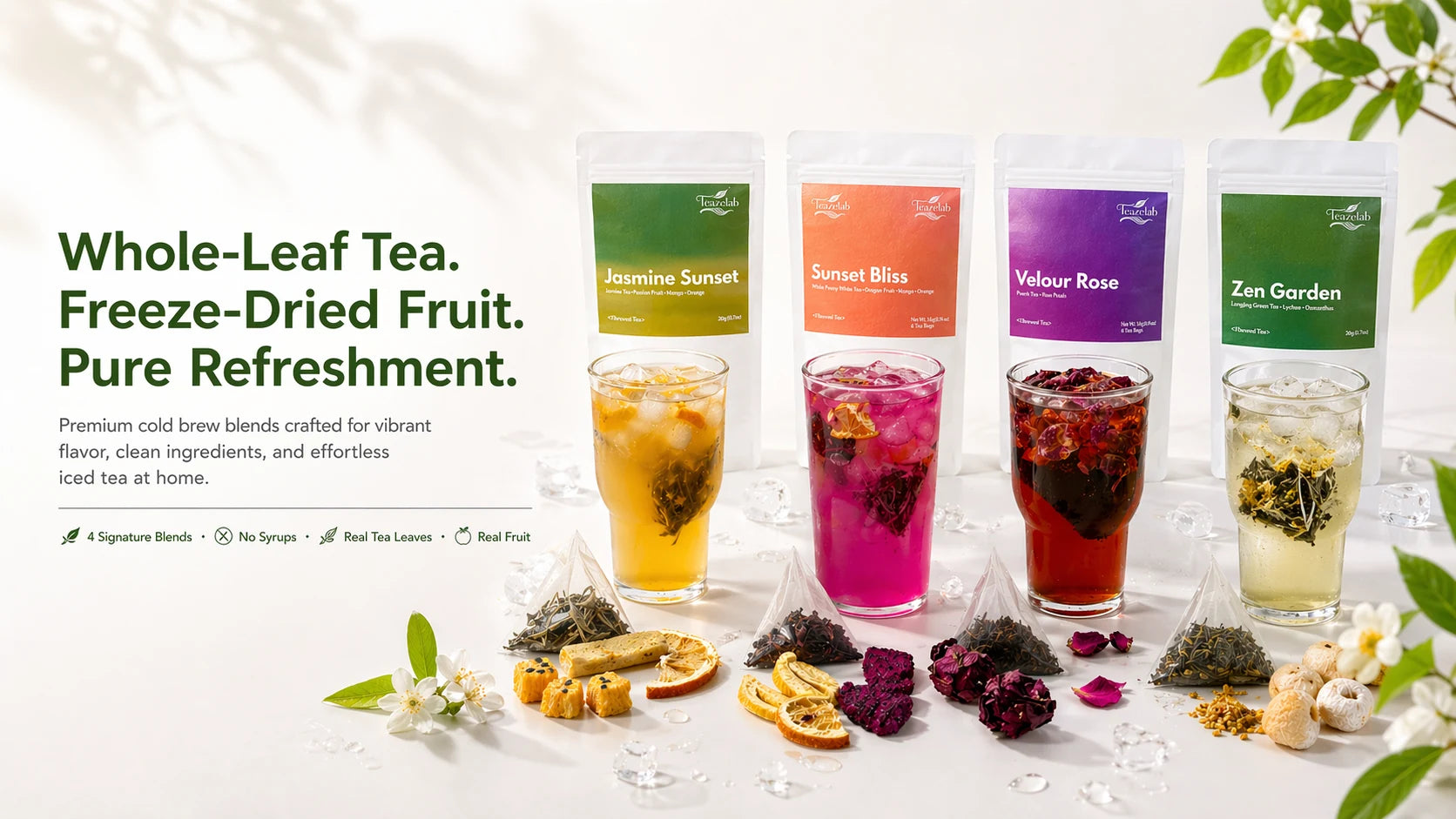 Cold brew tea collection group shot